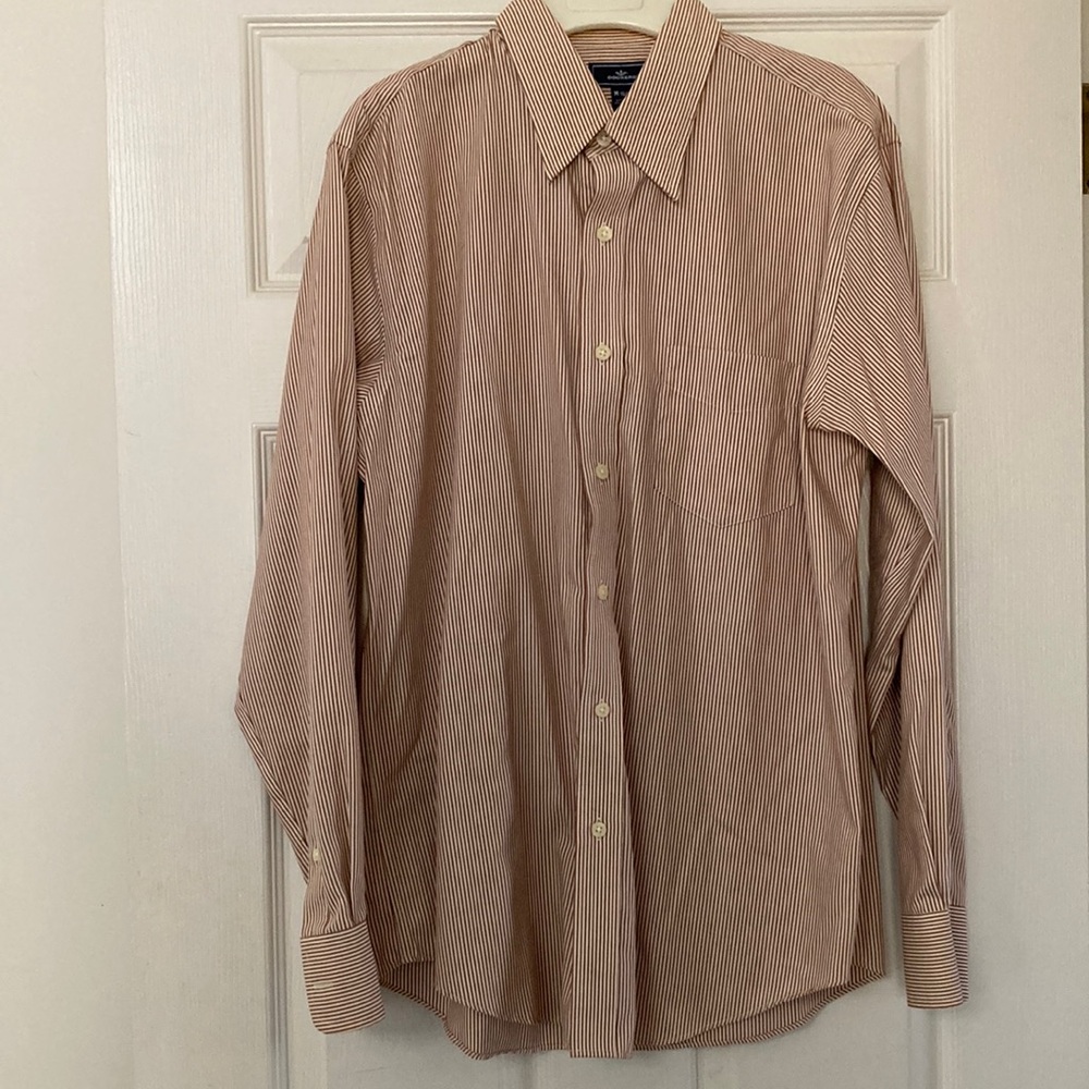 Men’s Long-sleeve, Button-down, striped, Dockers shirt, Medium, 15/15 1/2